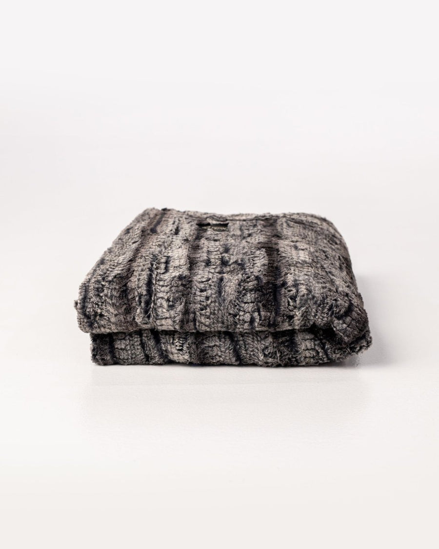 Black Birch Throw luxurious super soft faux fur blanket folded ready to ship gift