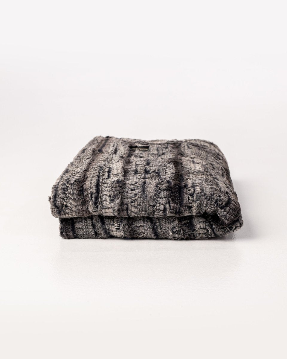 Black Birch Throw luxurious super soft faux fur blanket folded ready to ship gift
