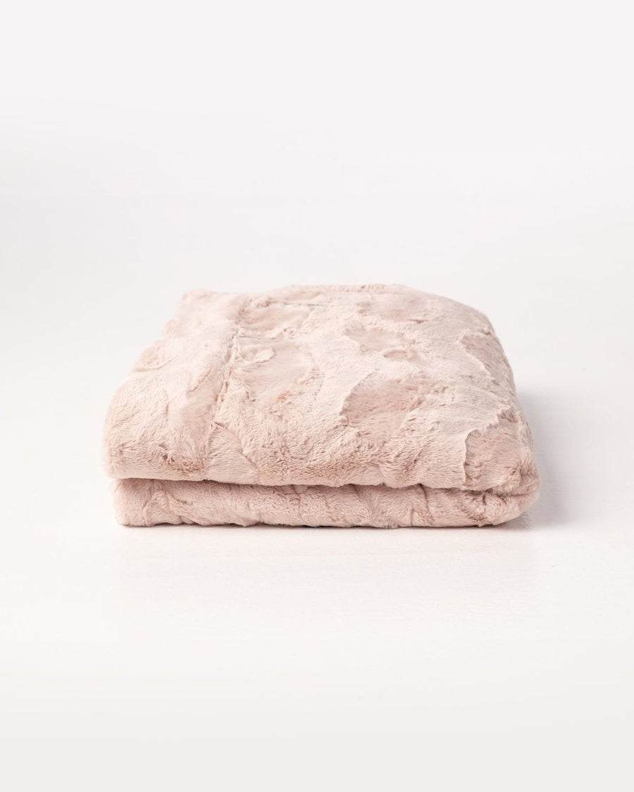 Blush Pink Bella Throw soft faux fur blanket folded fast ship gift