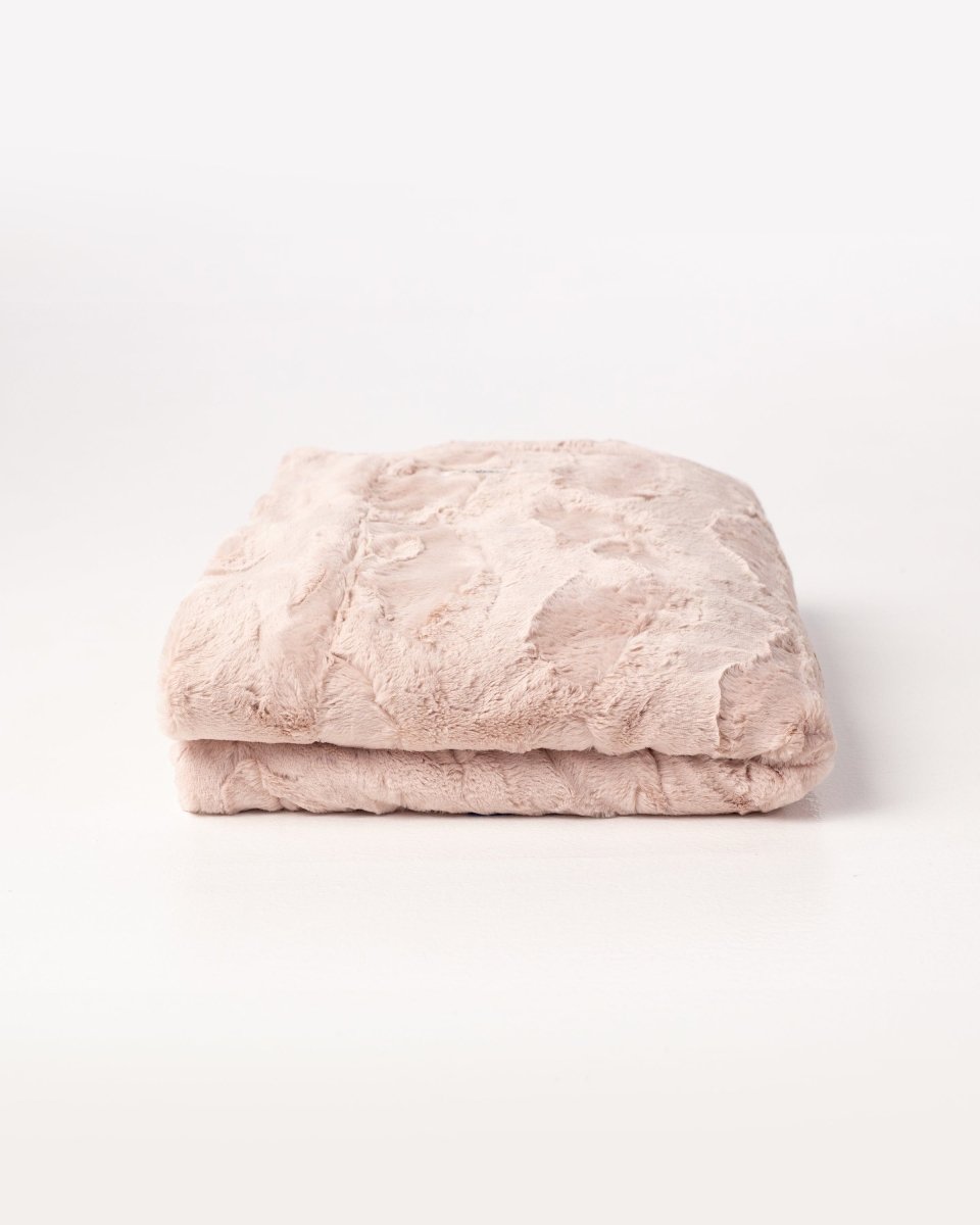 Blush Pink Bella Throw soft faux fur blanket folded fast ship gift