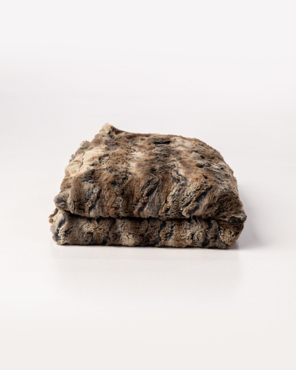 Driftwood Throw Brown faux fur weighted blanket