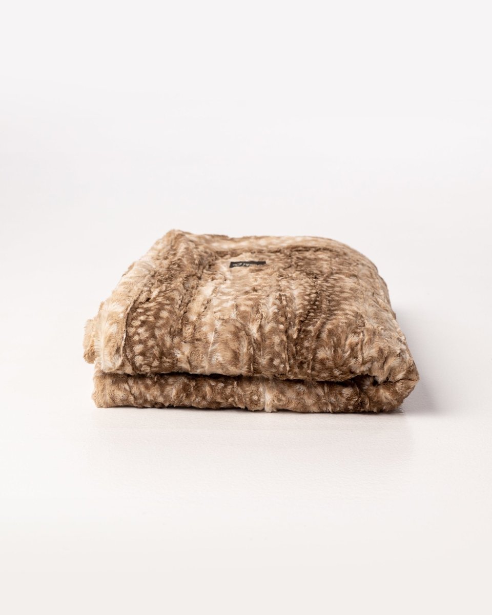 Fawn Mocha Brown Throw soft faux fur blanket fast ship gift