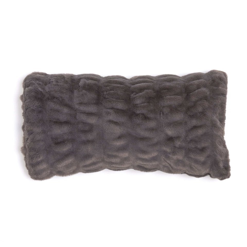 Graphite Cloud Lumbar Pillow size for bedding, couches, lumbar support, soft and cozy.