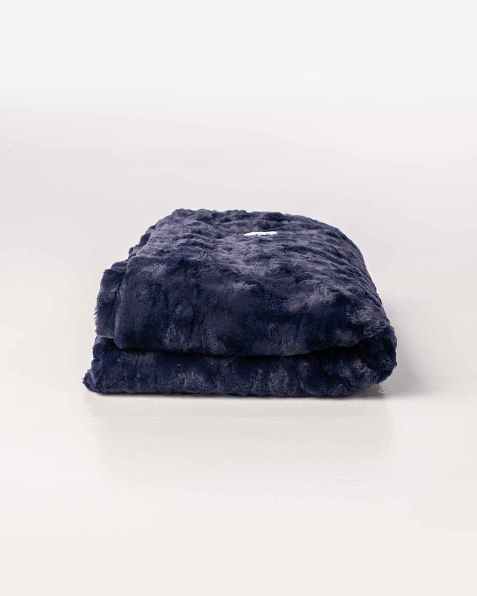 Ink Navy Dark Blue Throw soft faux fur blanket fast ship gift