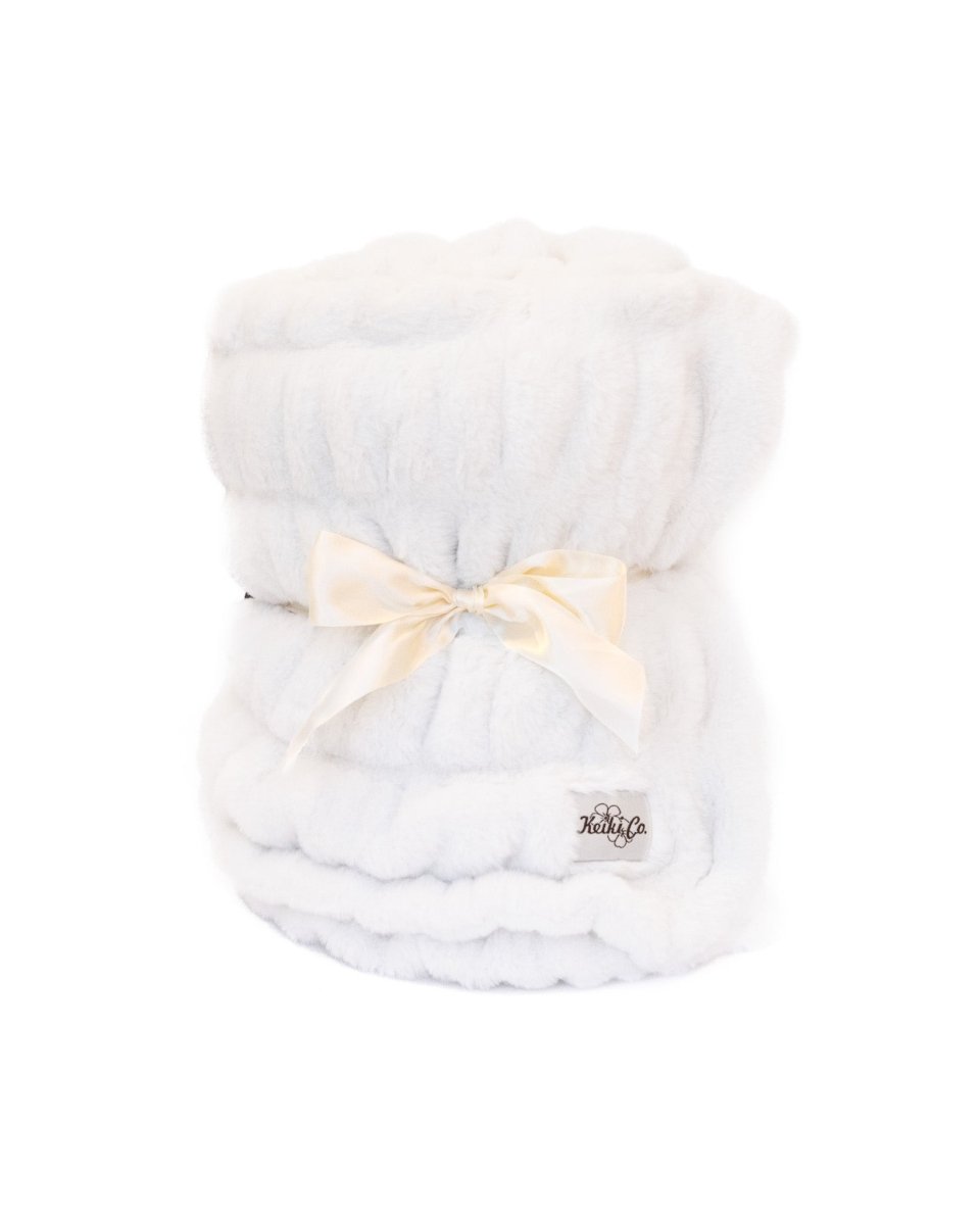 Ivory White Cloud Throw ultra soft luxury faux fur weighted blanket ready to ship gift for Moms and housewarming