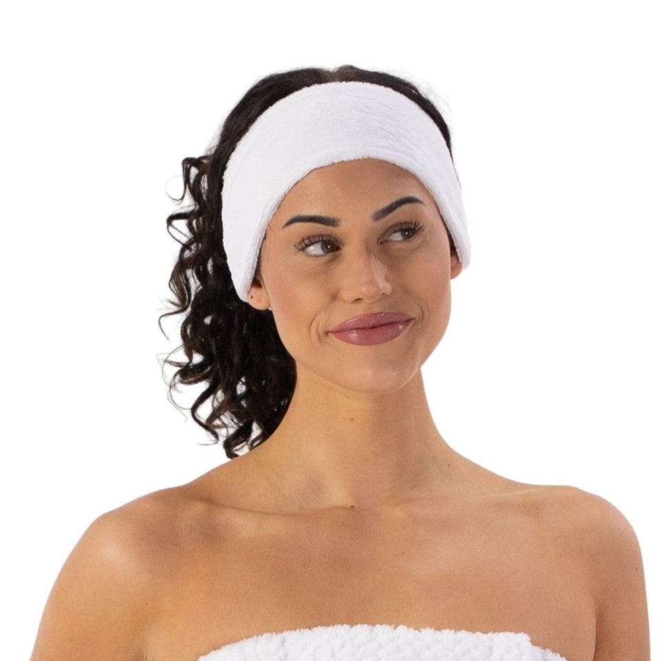Luxe Headband White Spa Facial Wash Adjustable
