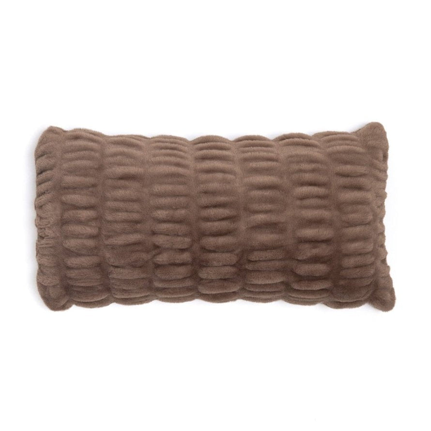 Mocha Cloud Lumbar Pillow size for bedding, couches, lumbar support, soft and cozy.
