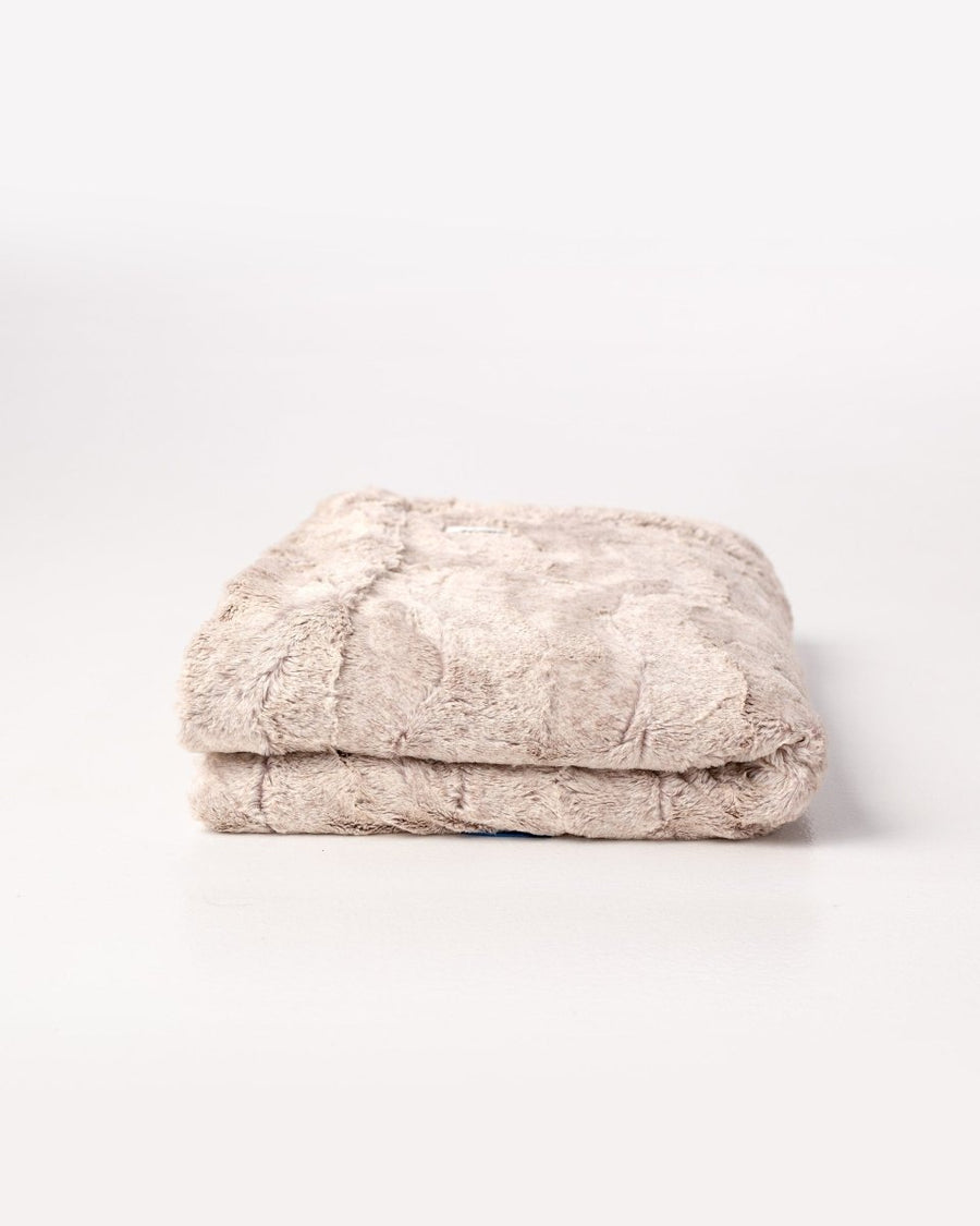 Quartz Tan Throw soft faux fur blanket folded ready to ship gift