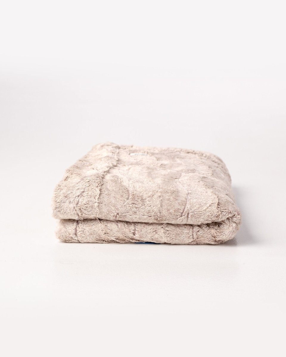 Quartz Tan Throw soft faux fur blanket folded ready to ship gift