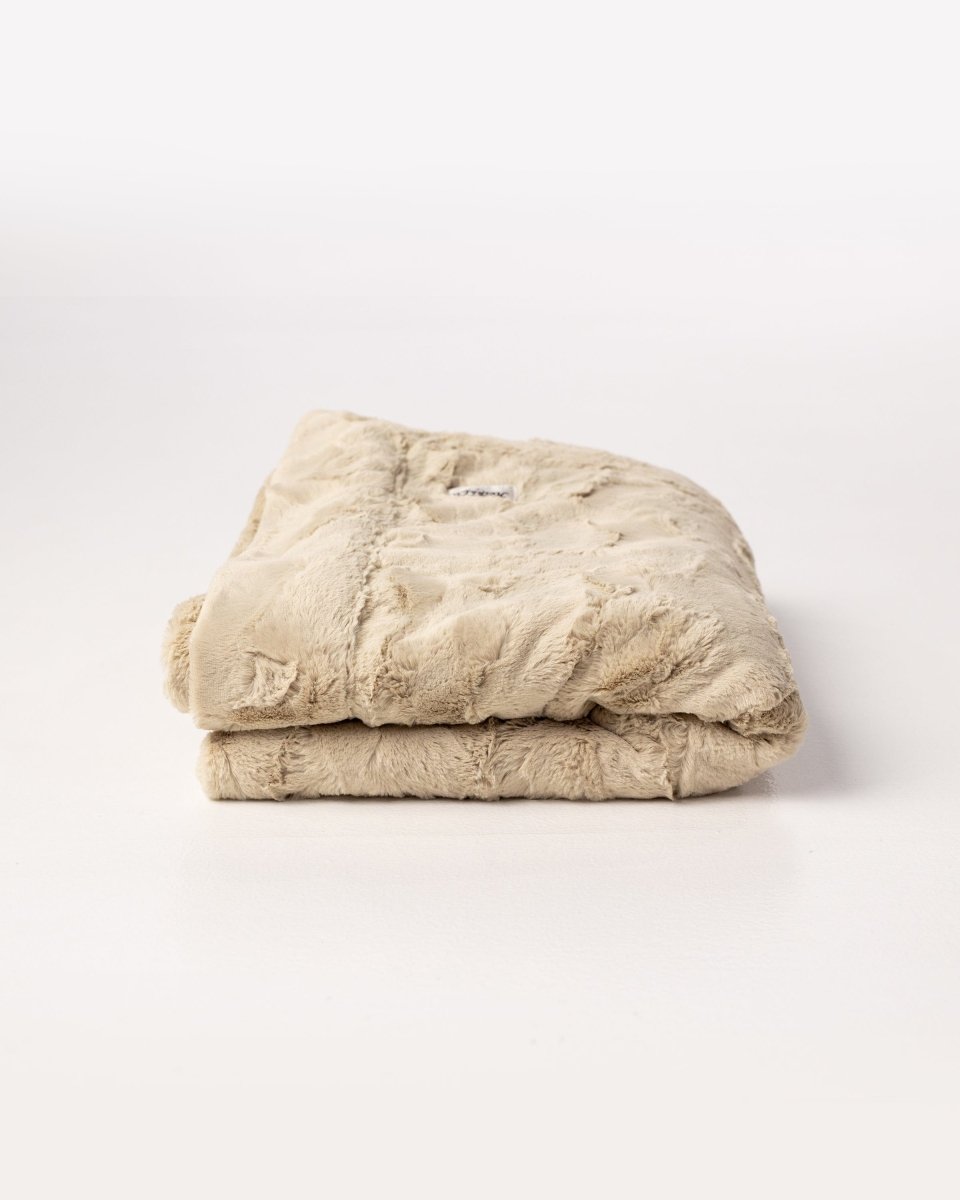 Sand Tan Throw soft faux fur weighted blanket fast ship gift