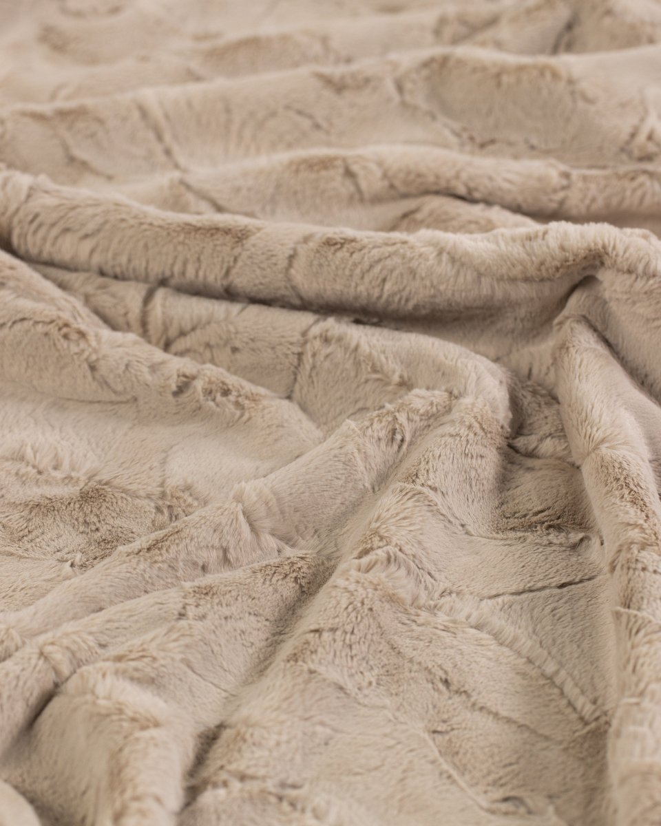 Sand Tan Throw soft faux fur weighted blanket