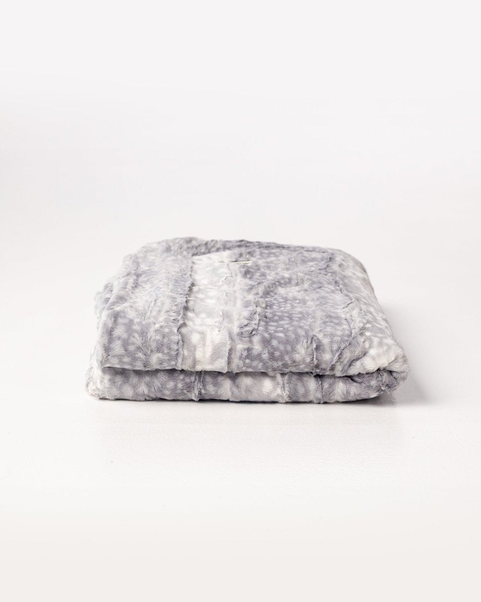 Silver Blue Gray Fawn Throw soft faux fur blanket fast ship gift
