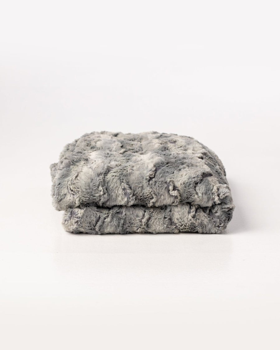 Silver Lining Gray Throw soft faux fur blanket