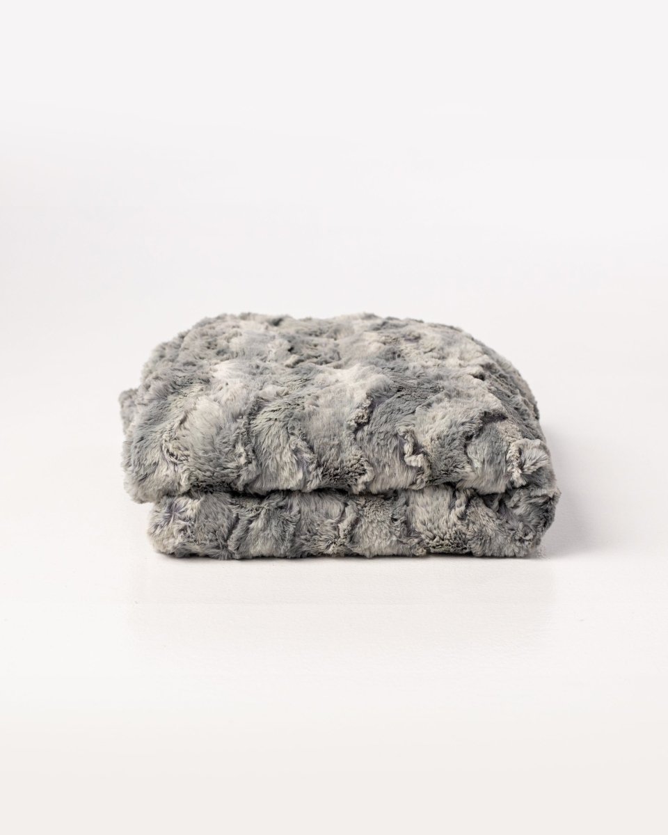 Silver Lining Gray Throw soft faux fur blanket