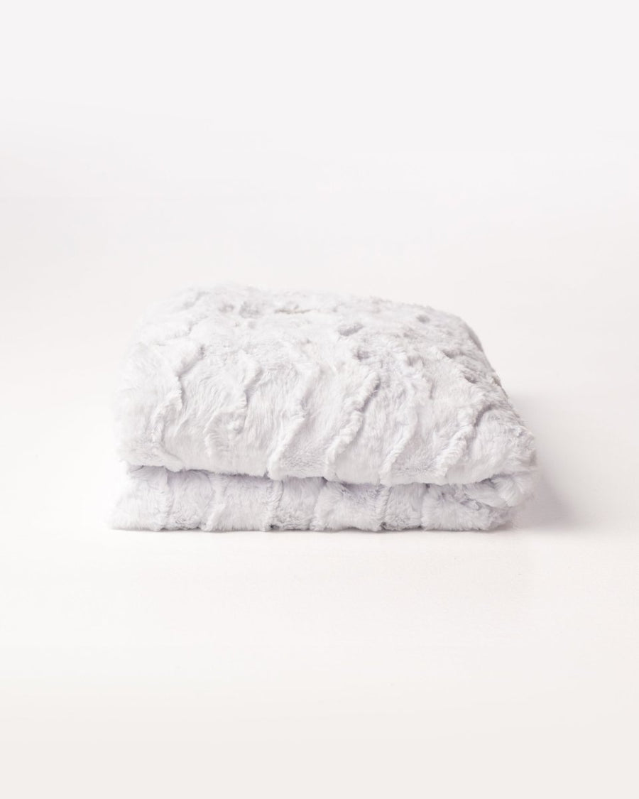 White Bella Throw soft faux fur blanket folded fast ship gift