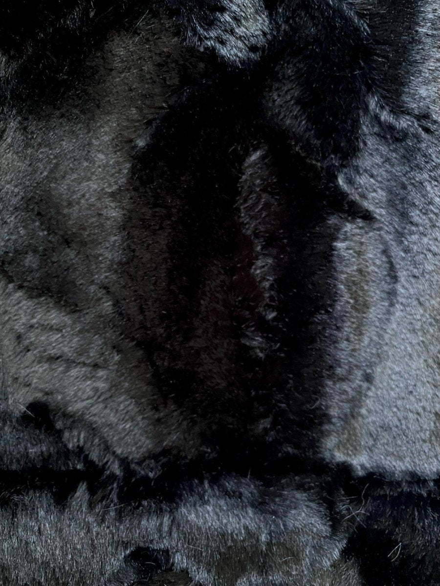 Black Bella Throw soft faux fur blanket high quality material up close