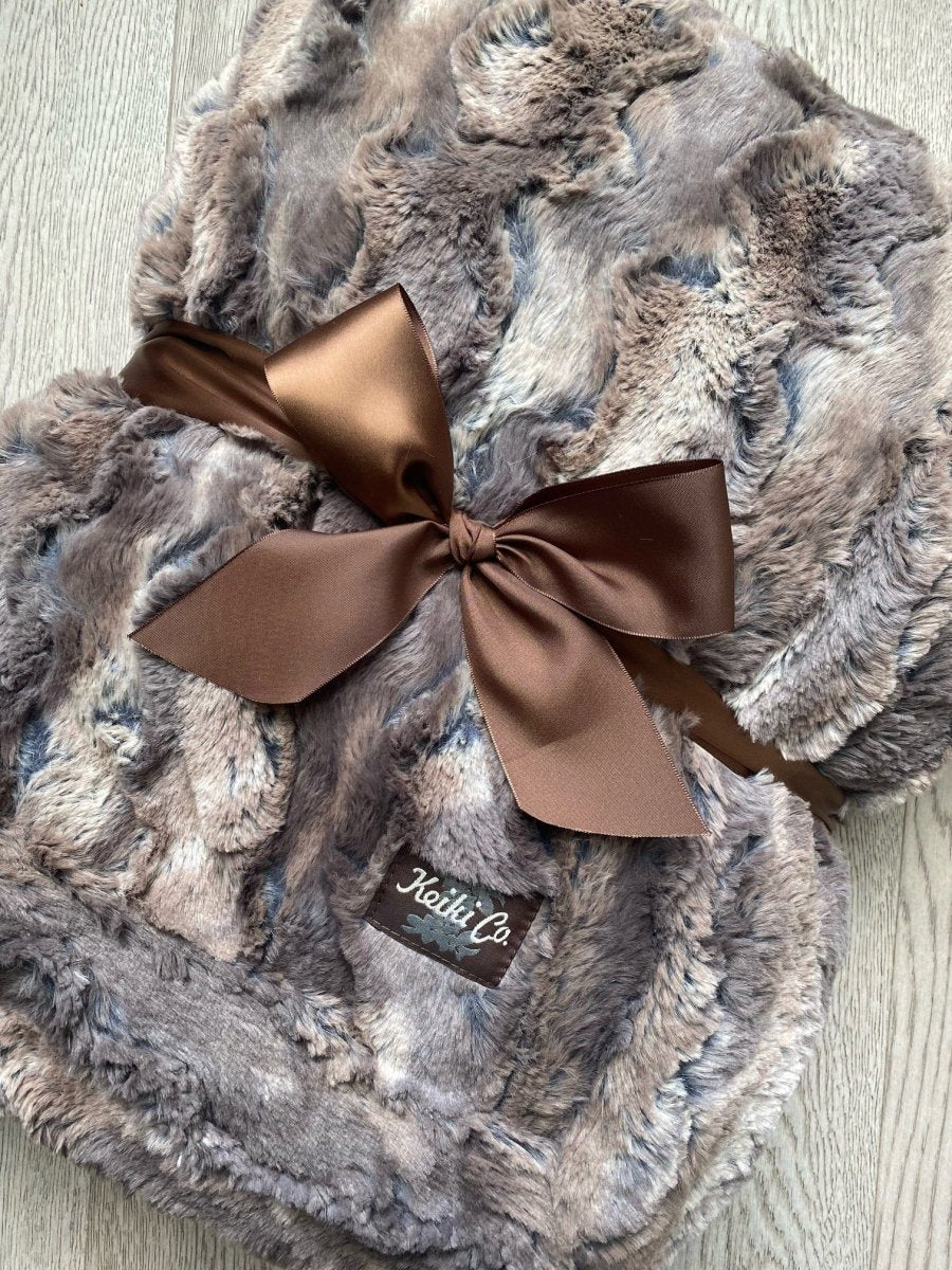 Driftwood Throw Brown faux fur weighted blanket