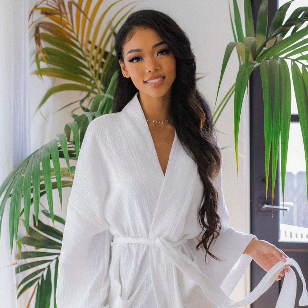 Gauze Light Summer Beach Robe White