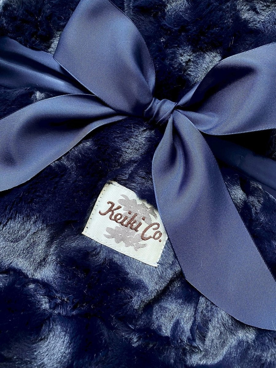 Ink Navy Dark Blue Throw soft faux fur blanket fast ship gift wrapped