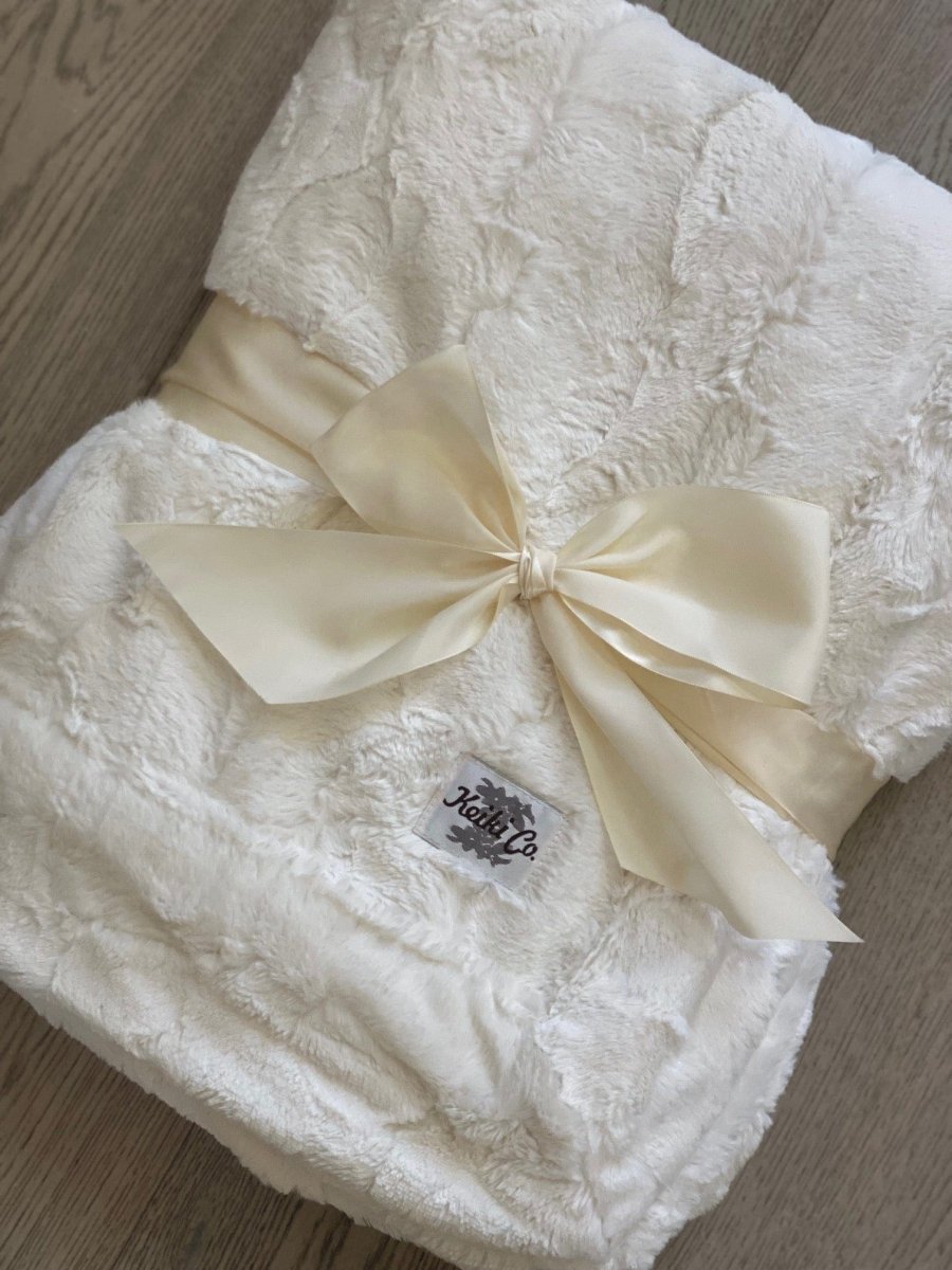 Ivory White Cream Throw soft faux fur weighted blanket