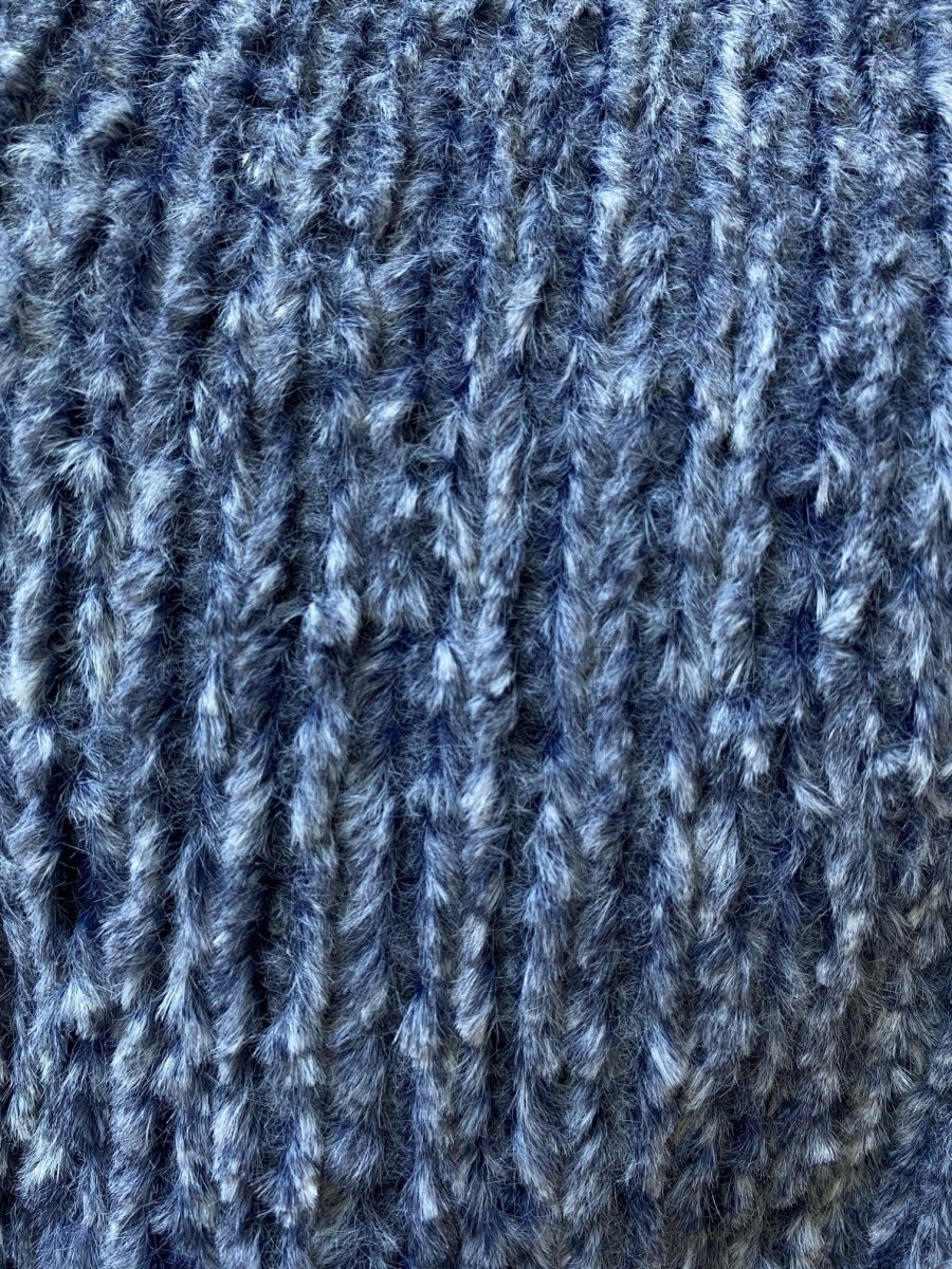 Navy Blue Weave Throw in ultra soft blanket close up high quality material