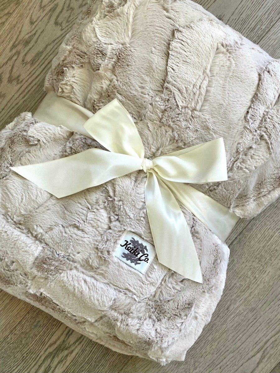 Sand Tan Throw soft faux fur weighted blanket fast shipping gift wrapped