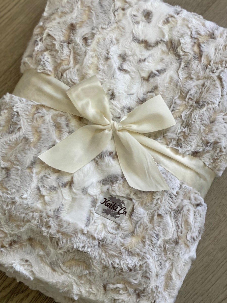 Snowy Owl Cream Throw soft faux fur blanket fast ship gift wrapping